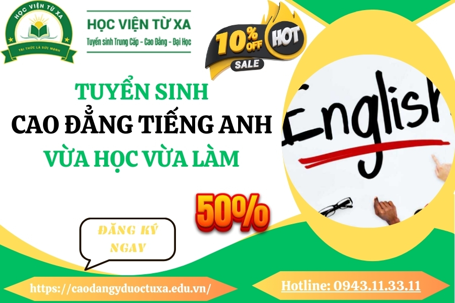 Tuyển sinh Cao đẳng Tiếng Anh vừa học vừa làm