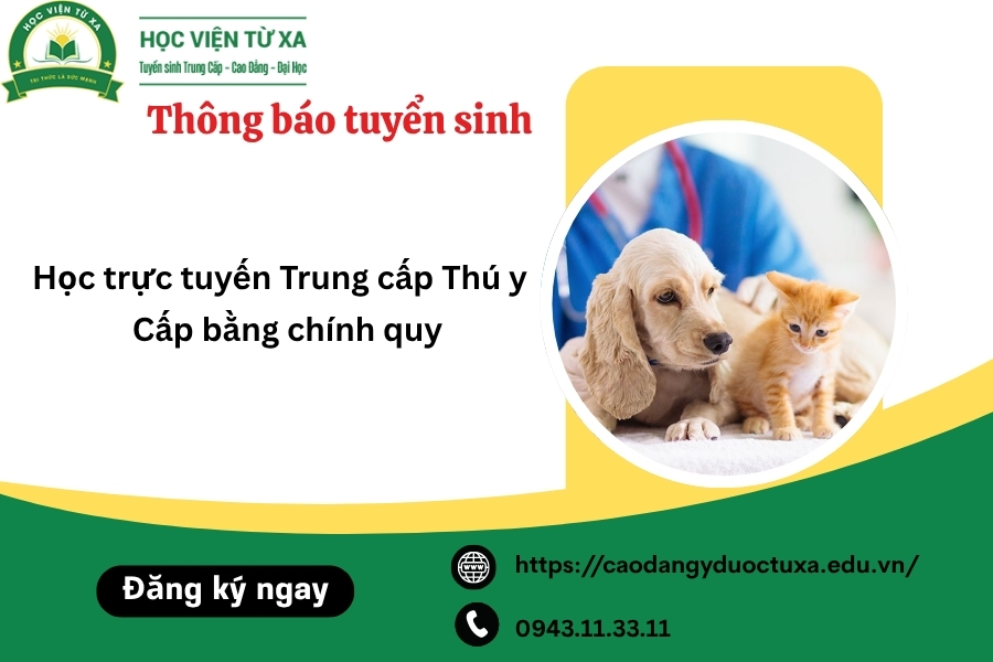 Học trực tuyến Trung cấp Thú y - Cấp bằng chính quy